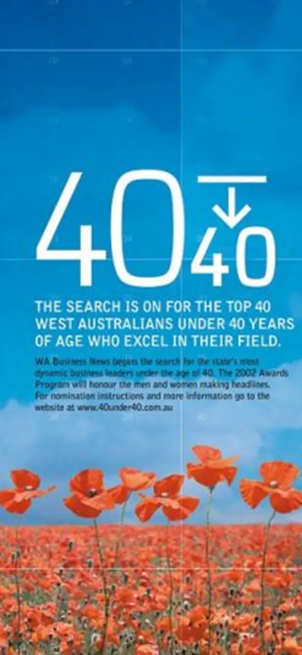 WA Business News 40 Under 40 poster, 2002