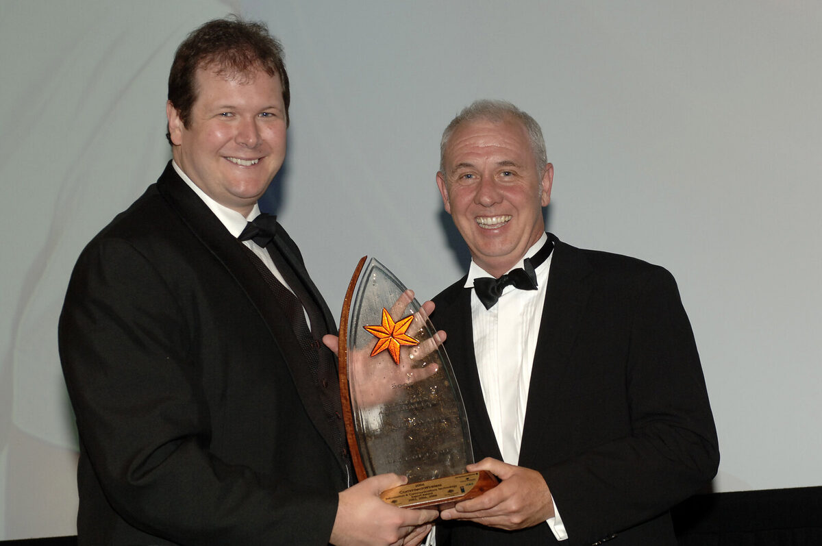 Nathan Buzza with the Export Award trophy, 2006.